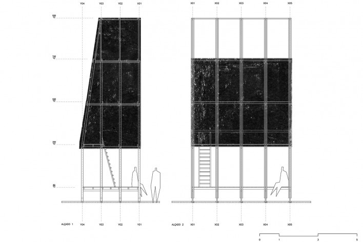 Observatório do Campo e das Estrelas, elevações 1 e 2, Ceibas, Entre Rios, Argentina, arquitetos Cássio Sauer e Elisa T Martins<br />Imagem divulgação  [Sauermartins]