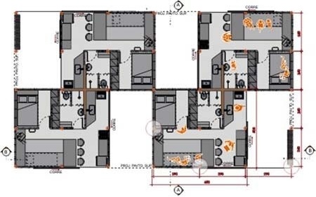 Casa com nichos – moradia Tipo 1<br />Imagem do autor do projeto 