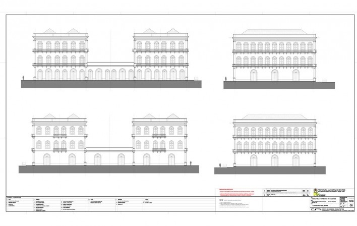 Arquiteto Ney Caldatto, Museu Pelé. Santos, 2014. Elevações