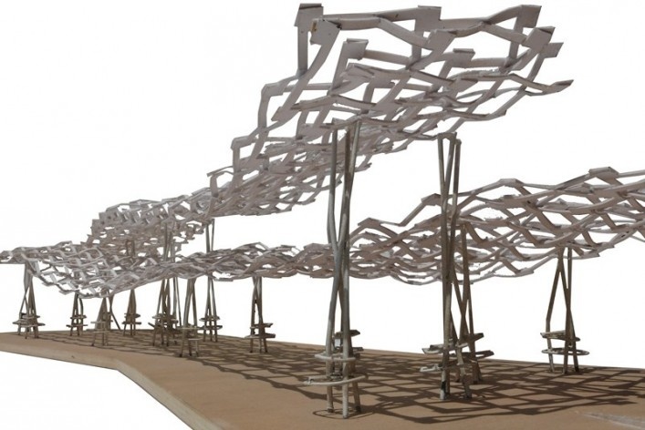 Clichy – Montfermeil Metro Station, pergola, Paris, first prize, Miralles Tagliabue EMBT<br />divulgación / divulgation 