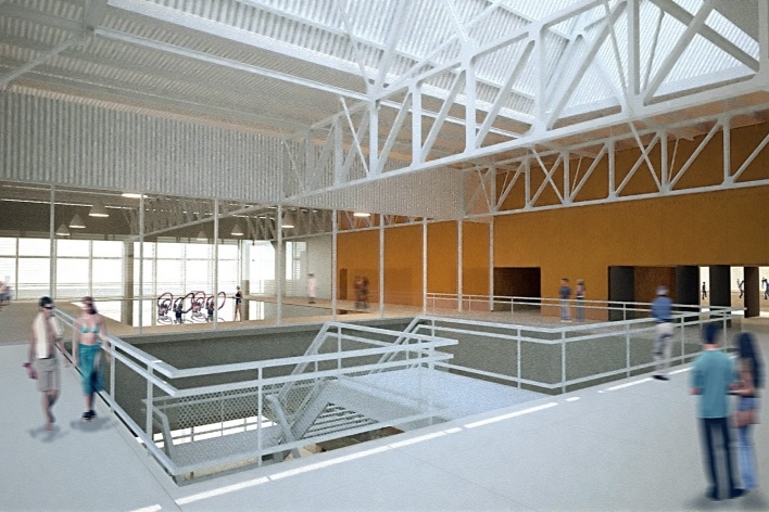 Concurso de Propostas Arquitetônicas para o futuro SESC Guarulhos, 8º lugar. Andrade Morettin Arquitetos<br />Desenho equipe 
