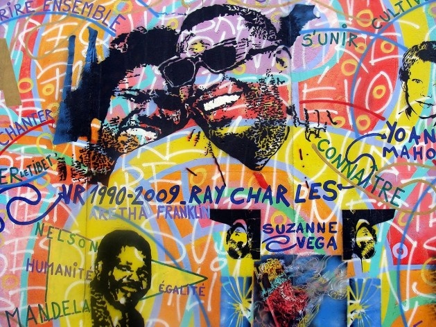 Muro grafitado em Berlim<br />Foto Bruno Santos Stassi 