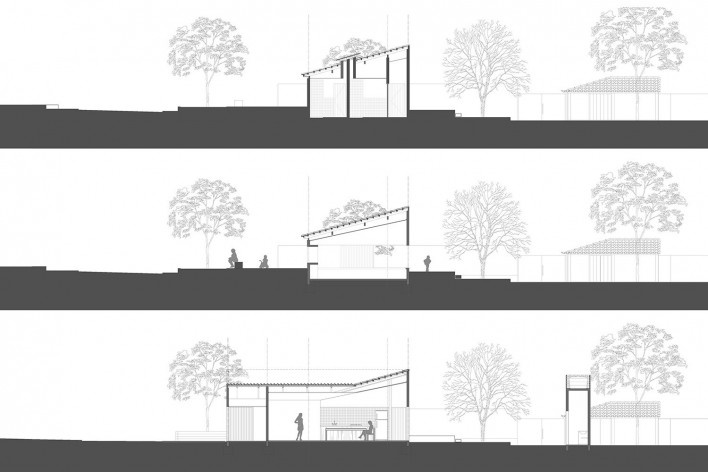 Dona Zuzinha’s House, sections, Campo Azul MG, 2022. Architect Deryck Dantom / DL Arquitetos Associados<br />Imagem divulgação/ disclosure image  [DL Arquitetos Associados]