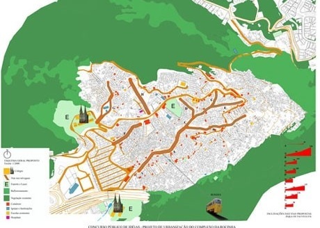 Sistema Viário e Infraestruturas Propostas<br />Imagem do autor do projeto 