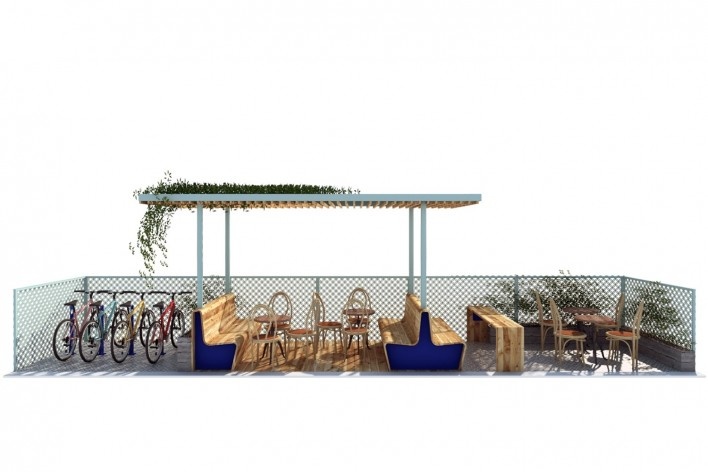 Parklet Alameda Tietê, São Paulo, 2015, arquiteto Homã Alvico<br />Imagem divulgação 