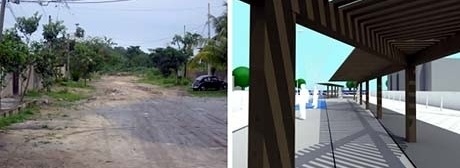 Rambla antes e depois<br />Imagem do autor do projeto 