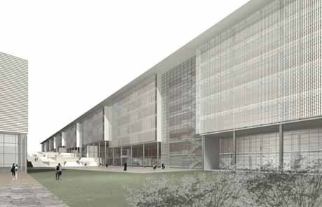 Perspectiva eletrônica - edifícios docentes/discentes<br />Imagem dos autores do projeto 