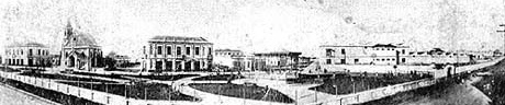 Foto panorâmica do conjunto da Vila Maria Zélia na década de 1920 [Álbum da Sociedade]