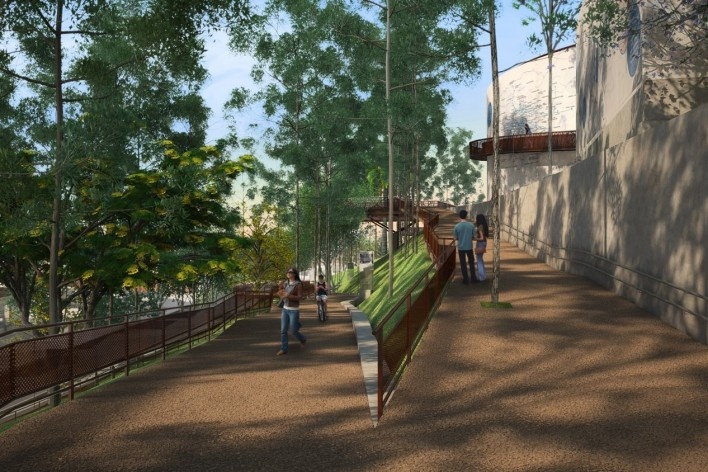 Parque Sabesp Butantã, perspectiva do projeto. Levisky arquitetos estratégia urbana<br />Imagem divulgação 
