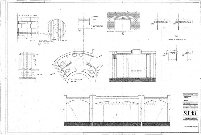 Residência dos Padres Claretianos, desenhos do projeto executivo, Batatais SP Brasil, 1984. Arquitetos Affonso Risi e José Mario Nogueira<br />Imagem divulgação  [Acervo FAU USP]