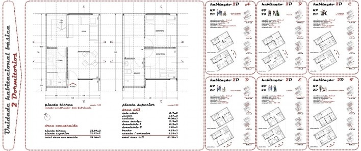 Unidade habitacional básica em 2D.Concurso Habitação para Todos_CDHU. Categoria Sobrados - 1º lugar.<br />Autores do projeto  [equipe vencedora]