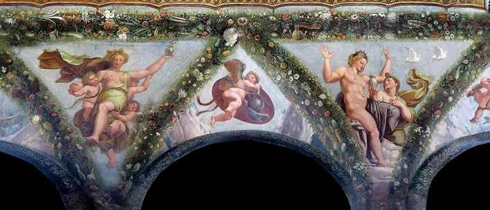 Rafael Sanzio, Loggia di Amore e Psiche, detalhe, Vila Farnesina, Roma<br />Foto Victor Hugo Mori 