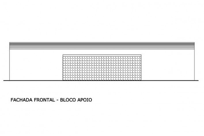 Fachada frontal bloco de apoio. Academia da Saúde. Recife, 2011<br />divulgação 