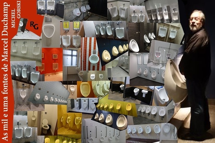 Capa do catálogo da exposição <i>As mil e uma fontes de Marcel Duchamp</i>, curadoria de Michel Gorski, edição da Romano Guerra Editora, no prelo [montagem fotográfica de A.Guerra a partir de pesquisa de campo de M.Gorski]