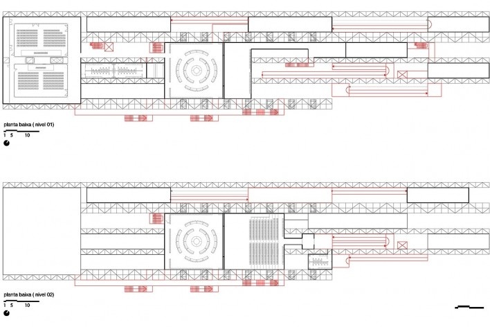 Planta baixa nível 01 e 02- Pavilhão Humanidade 2012, Rio+ 20<br />divulgação 