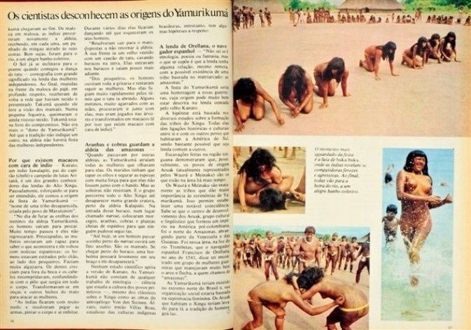 Páginas da revista "Realidade", número com a reportagem da 3ª viagem ao Xingu, Valdir Zwetsch, 1974