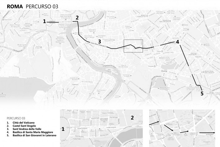 Roma, percurso 3<br />Mapa de viagem 