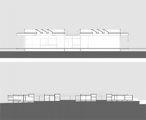 Cortes transversal e logitudinal<br />Desenho do escritório 