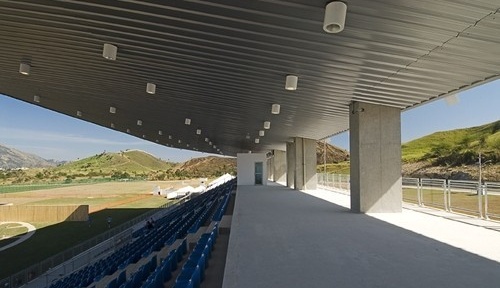 Arena de Tiro ao Prato, tribuna<br />Imagem dos autores do projeto 