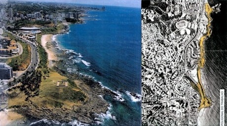 Foto Aérea Geral e Aerofotogrametria com Poligonal de Trabalho<br />Imagem do autor do projeto 