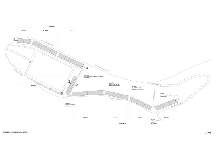 Parque Novo Santo Amaro V - Programa Mananciais, esquema de implantação, São Paulo SP Brasil, 2009 – 2012. Arquitetos Héctor Vigliecca, Luciene Quel, Neli Shimizu e Ronald Fiedler Werner / Vigliecca & Associados<br />Imagem divulgação  [Acervo Vigliecca & Associados]