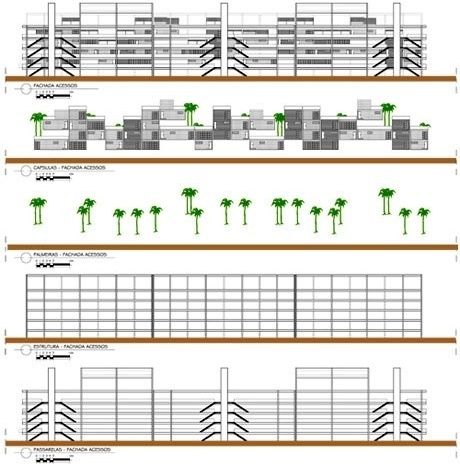 Fachada acessos<br />Imagem do autor do projeto 