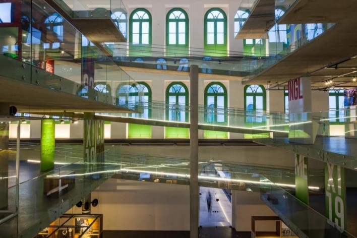Arquiteto Ney Caldatto, Museu Pelé. Santos, 2014<br />Foto Nelson Kon 