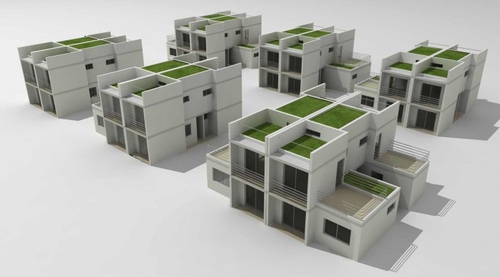 Maquete eletrônica simulando relação de vizinhança. Concurso Habitação para Todos.CDHU.Sobrados - 2º Lugar.<br />Autores do projeto  [equipe premiada]