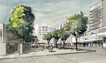 Proposta de pequena praça junto a escola através da alteração do projeto viário realizado pela Emurb<br />Autores do projeto 