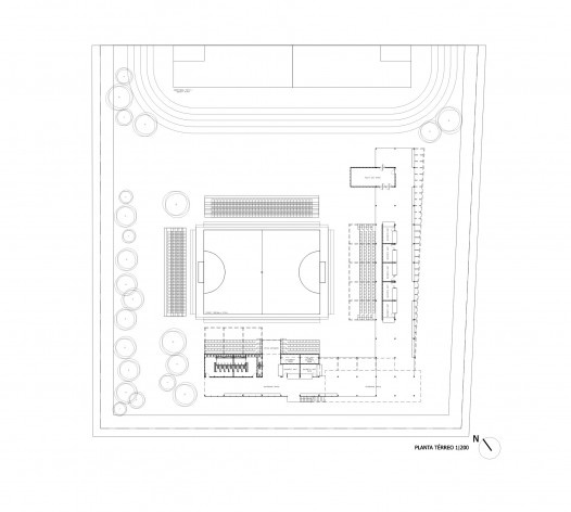 Homeless Center - “goal!”. Cássio Orlandi Sauer e Elisa Toschi Martins. Planta baixa térreo [equipe premiada]