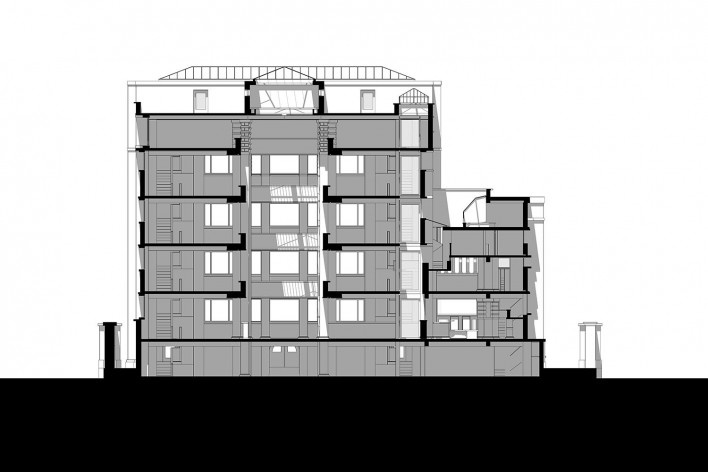 Edifício Larkin, corte, Buffalo, Nova York, EUA, 1905. Arquiteto Frank Lloyd Wright<br />Modelo tridimensional Ana Clara Pereira dos Anjos / Imagem Edson da Cunha Mahfuz 