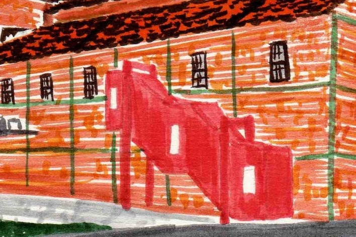 Teatro do Engenho, Piracicaba SP. Escritório Brasil Arquitetura<br />Desenho Luana Espig (detalhe), 2014 