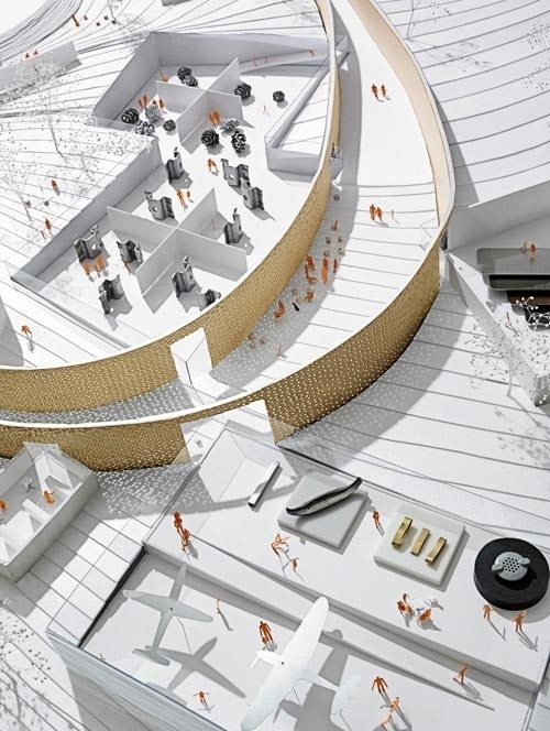 Concurso Internacional para Projeto Arquitetônico do Museu Exploratório de Ciências da Unicamp, maquete, 2º lugar. Arquitetos Tomohiko Amemiya, Hiroki Inutsuka e Mitsuru Hamada, 2009<br />Foto divulgação 