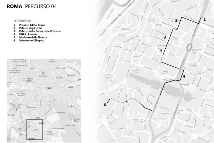 Roma, percurso 4<br />Mapa de viagem 