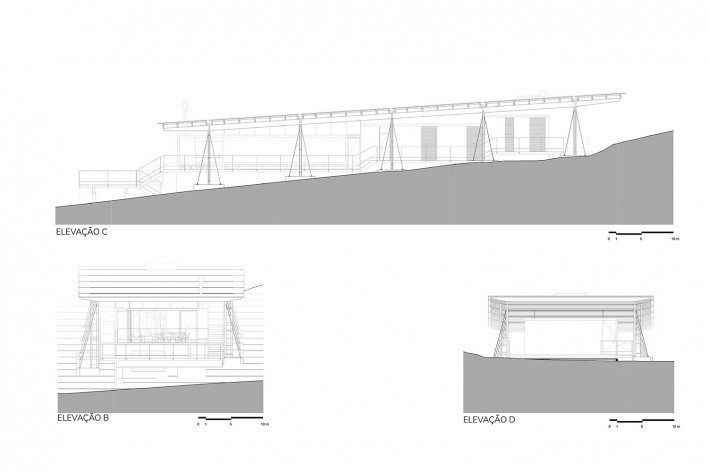 Palicourea House, B, C and D elevations (block B), São Jorge GO Brasil, 2021. Architects Daniel Mangabeira, Henrique Coutinho and Matheus Seco / Bloco Arquitetos<br />Imagem divulgação / disclosure image  [Bloco Arquitetos]