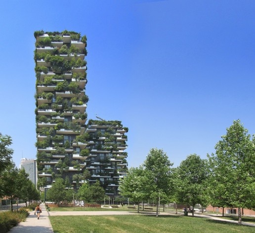 Edifício Bosco Verticale, Milão, arquiteto Stefano Boeri<br />Foto Victor Hugo Mori 