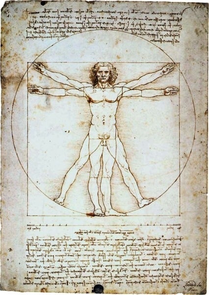 Homem vitruviano, segundo Leonardo da Vinci