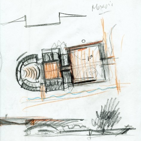 Centro Cultural de Moravia, Medellín, croquis del arquitecto [Fundación Rogelio Salmona]