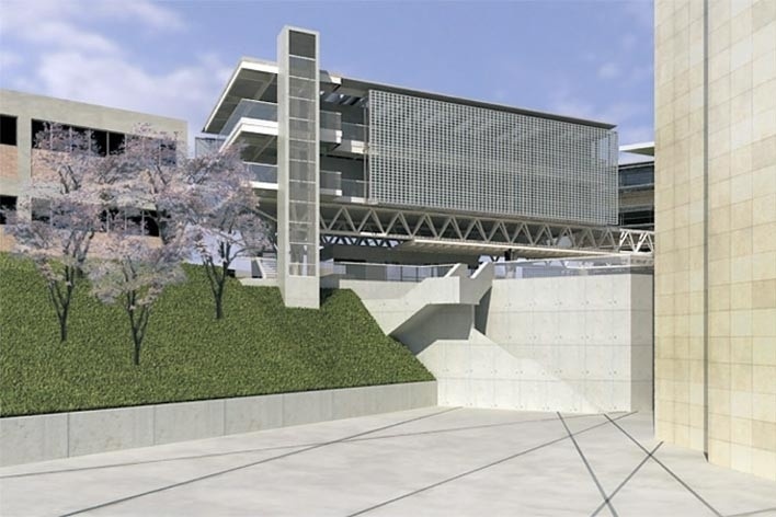 Centro de Referência em Empreendedorismo do Sebrae-MG, valorização e integração com a ETFG e a sede do Sebrae, 3º lugar. Arquiteto Enrique Hugo Brena, 2008<br />Desenho escritório 