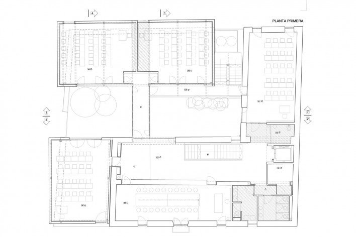 L’Alquería de Sòria, Escuela Permanente de Adultos, planta primera, arquitectos Carlos Gómez Alfonso y Eva Álvarez Isidro<br />Divulgación  [acervo Eva Alvarez]