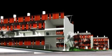 Perspectiva externa do conjunto<br />Imagem dos autores do projeto 