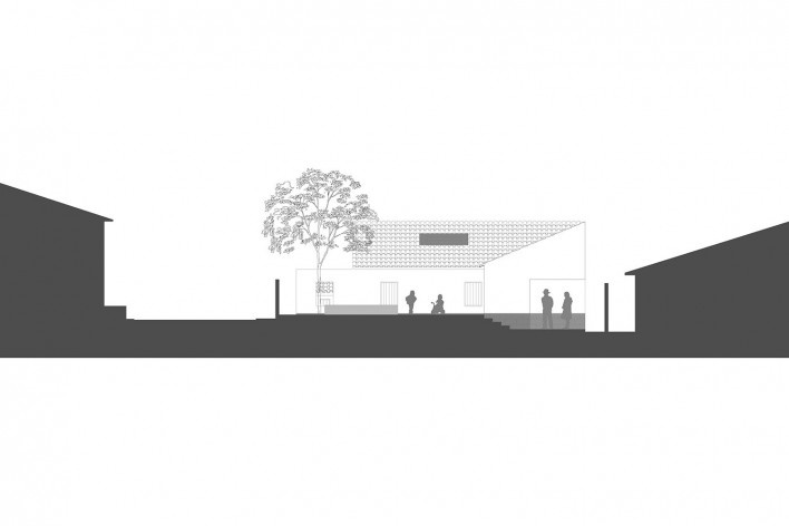 Dona Zuzinha’s House, section, Campo Azul MG, 2022. Architect Deryck Dantom / DL Arquitetos Associados<br />Imagem divulgação/ disclosure image  [DL Arquitetos Associados]
