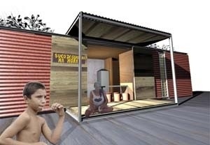 Em todos os tipos de montagem o pátio pode ser destinado para diversas atividades, boa parte do terreno está livre para uma pequena horta, criação de pequenos animais ou até mesmo alguma atividade comercial, artesanal ou de serviços<br />Imagem dos autores do projeto 