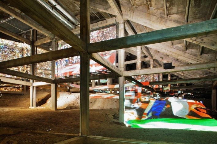 Sala Exaltação, com imagens das 30 maiores torcidas de times brasileiros de futebol<br />Foto Nelson Kon 