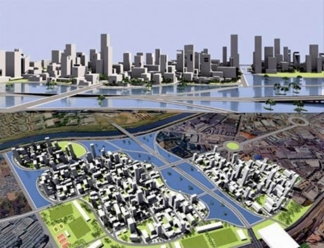 Volumetria e vista geral da área<br />Imagem dos autores do projeto 