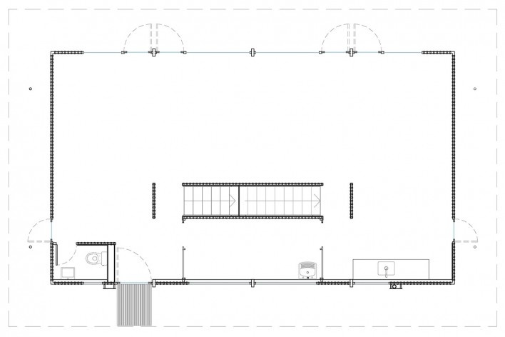 Vila Taguaí, planta piso térreo das casas 2, 5 e 7, Carapicuiba SP, 2007-2010. Arquitetos Cristina Xavier (autora), Henrique Fina, Lucia Hashizume e João Xavier (colaboradores)