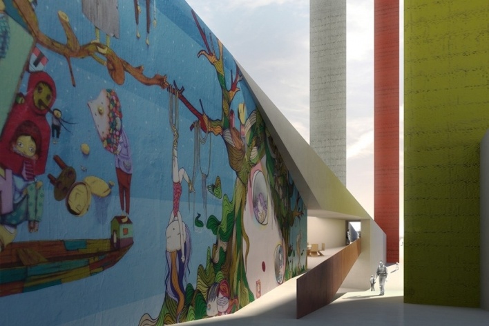 Eixo de circulação café<br />Imagem equipe premiada  [FARO de Satélite, 2008]