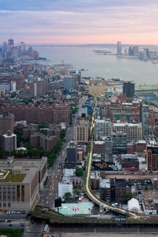 Aerial View, from West 30th Street, looking South toward the Statue of Liberty and the World Trade Center site<br />Photo Iwan Baan 2011 