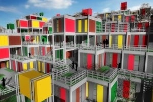 Detalhe circulações, unidades e caixa d'água
  	  	 <br />Imagem dos autores do projeto 