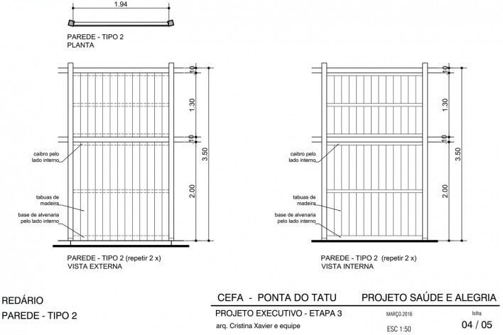 Centro Experimental Floresta Ativa - CEFA, parede tipo 2 redário, RESEX Tapajó-Arapiuns PA. Arquiteta Cristina Xavier<br />Imagem divulgação 